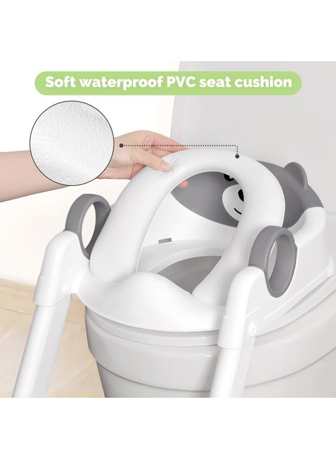 COOSEYA Toilet Seat, Potty Training Seat for Toddler, Upgraded 2-in-1 Potty Toilet Training for Boys and Girls,Waterproof Cushioned Mat with Non-Slip Step Stool - Image 4