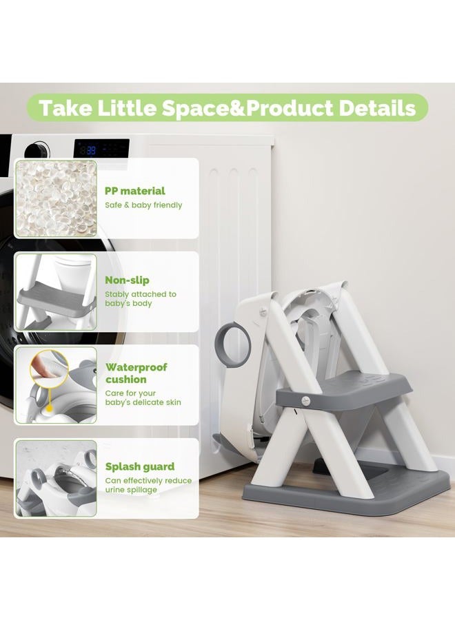 COOSEYA Toilet Seat, Potty Training Seat for Toddler, Upgraded 2-in-1 Potty Toilet Training for Boys and Girls,Waterproof Cushioned Mat with Non-Slip Step Stool - Image 2