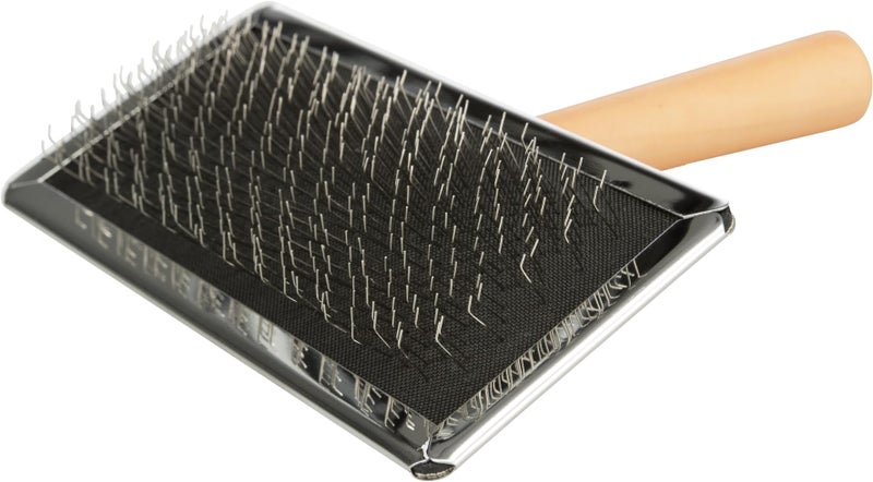 Trixie Slicker Brush with Brush Cleaner, Pet Grooming Shedding Brush for Dogs and Cats, Gentle Care for Topcoat & Base Coat (Assorted Color, Any 1 Random Color) - Image 2