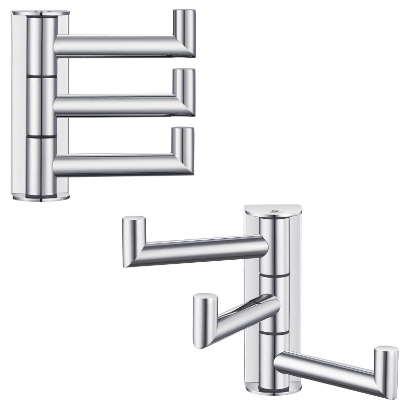 Angle Simple Swivel Towel Hooks for Bathroom SUS 304 Stainless Steel Foldable 3 Arms Hand Towel Holder Coat Wall Hooks Polished Chrome 2 Pack - Image 2