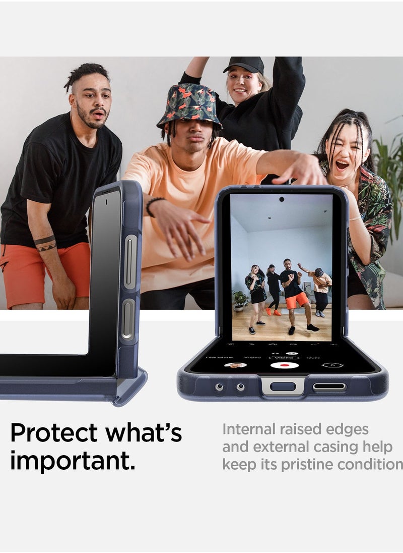 Spigen Ultra Hybrid Pro Samsung Galaxy Flip 6 Case Cover with Hinge Protection (2024) - Frost Navy Blue  - Image 4