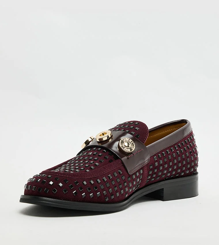STEVE MADDEN  Lazare-N Embellished Block Heeled Loafers for Women | Best Price UAE