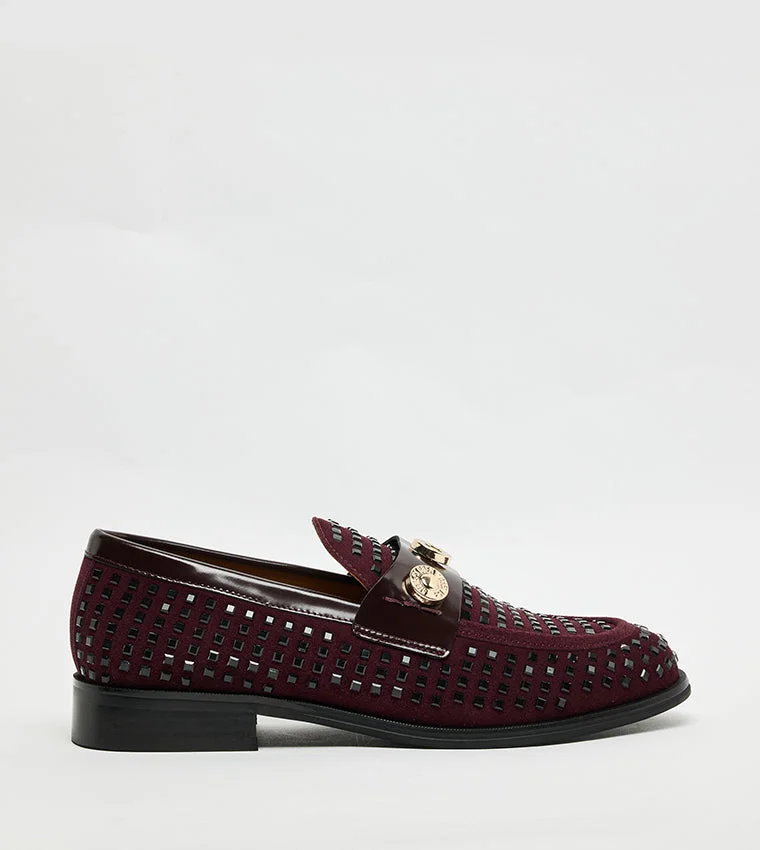 Lazare-N Embellished Block Heeled Loafers