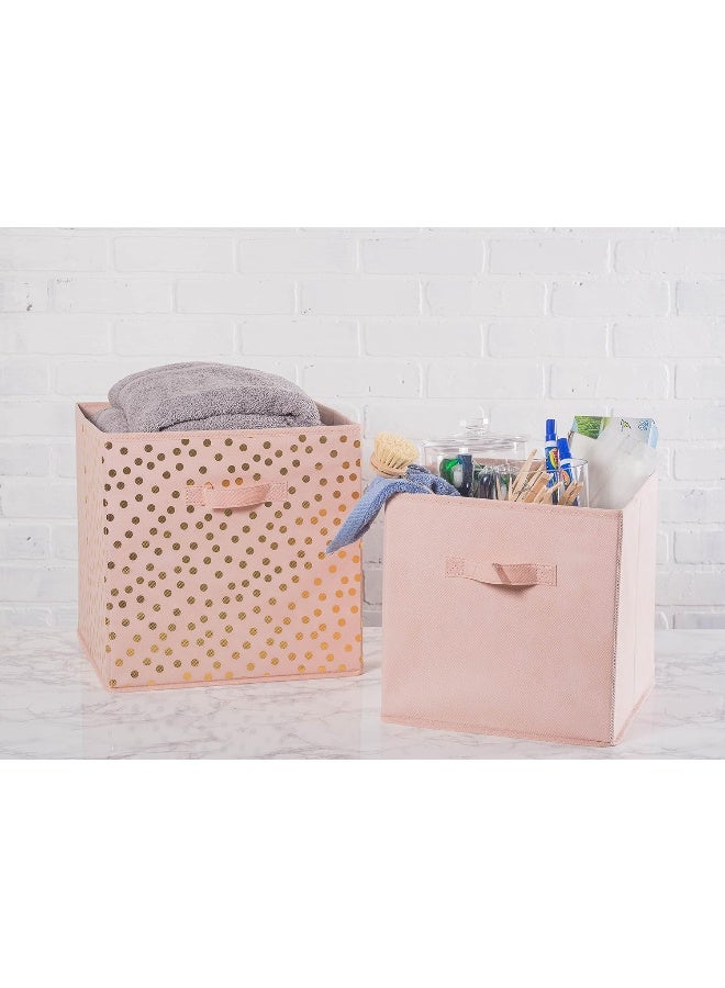DII Non Woven Fabric Storage Bin Collection Collapsible Organizer Cube Small Set 11x11x11 Millennial Pink 2 Count - Image 4