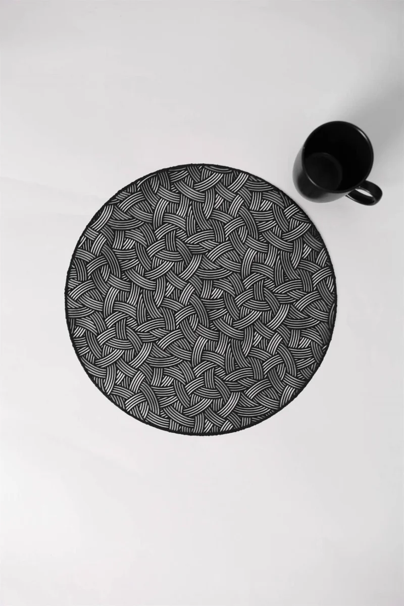 Favora Etna 6 Piece PVC American Service Plate Set - Black