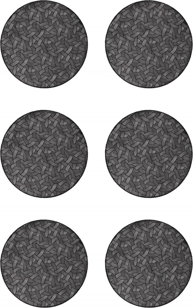 Favora Etna 6 Piece PVC American Service Plate Set - Black