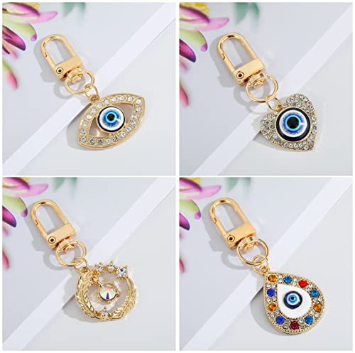 QTMY 8 Pack Evil Eye Keychain for WomenCute Keychain with Good Luck Evil Eye Charms for Car Key Bulk Wholesale - Image 3