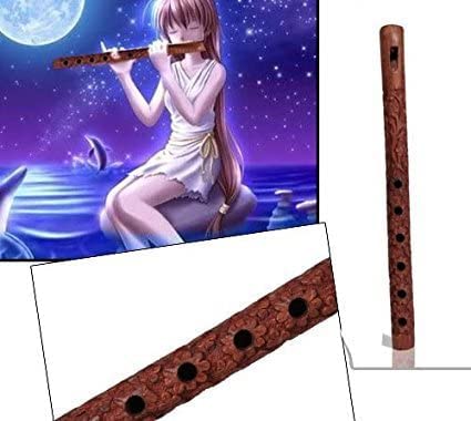 LEGLO Mouth Woodwind Flute Wooden Traditional Hand Carved, Great Sound Indian Musical Instrument Brown Color 13 Inch  - Image 2