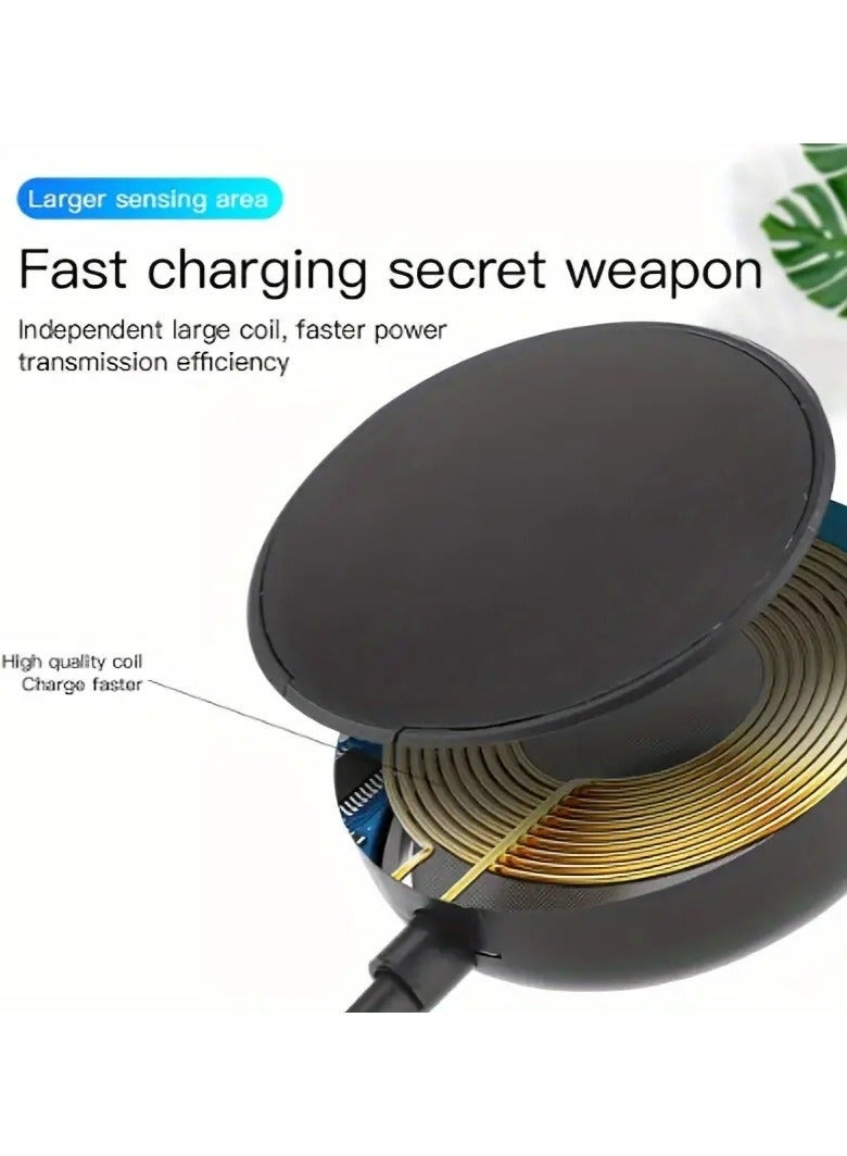 كيلا كابل شحن سريع لساعة Samsung Galaxy Watch 8/7/6/5/4/Active Charger مع قاعدة شحن مغناطيسية لاسلكية لساعة Samsung Watch 7/6/5/4/Active Series باللون الأسود - Image 2