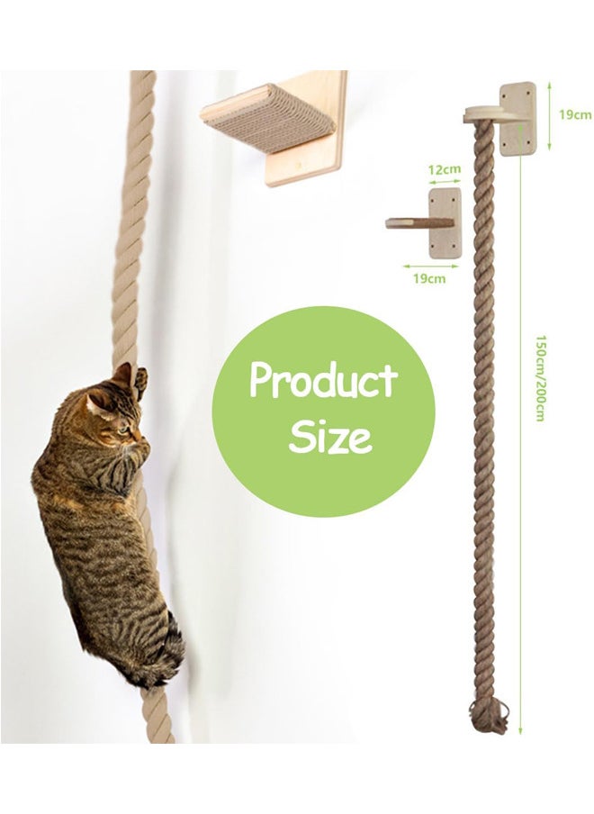 1.5m Long Cat Wall Climbing Sisal,Jumping Platform with Thick Sisal,Floating Cat Wooden Climbing(1.5m, Sisal) - pzsku/Z5DCCB59AE8D201986BE1Z/45/_/1708330638/f8e11db7-59da-44b1-a76a-9311cc884058