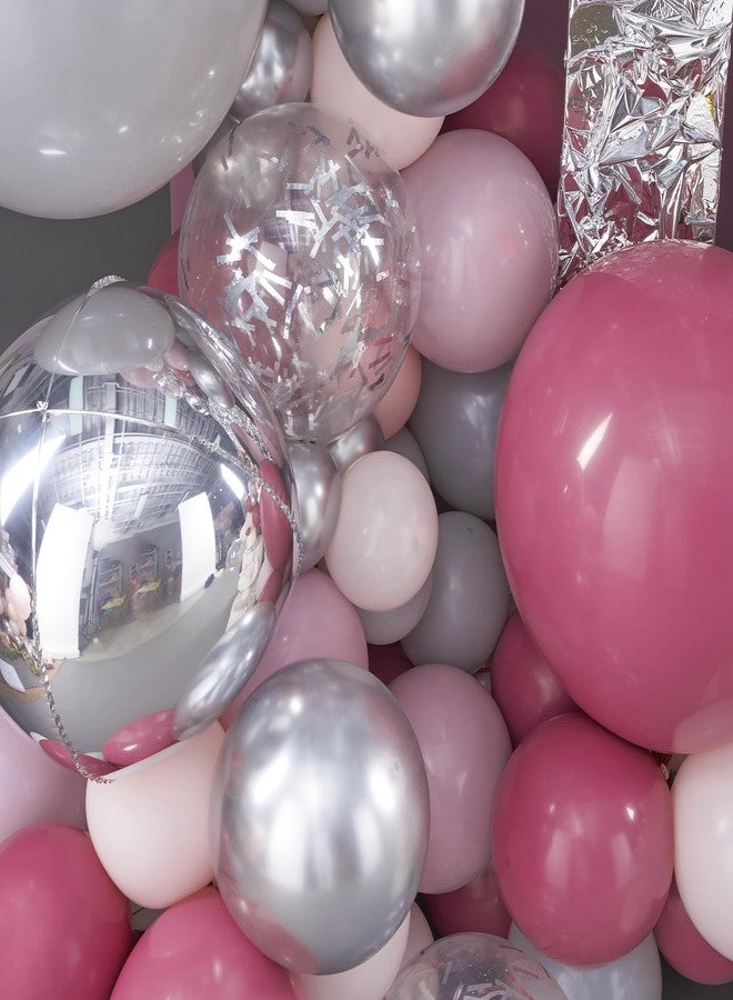 PartyWoo Pink Balloon Arch Kit Garland 142pcs Different Sizes of 18 12 10 5 Inch Magenta Fuchsia Light Baby Pastel Pale Pink Peach Gray Silver Balloons for Baby Shower Birthday Party Decorations - Image 3