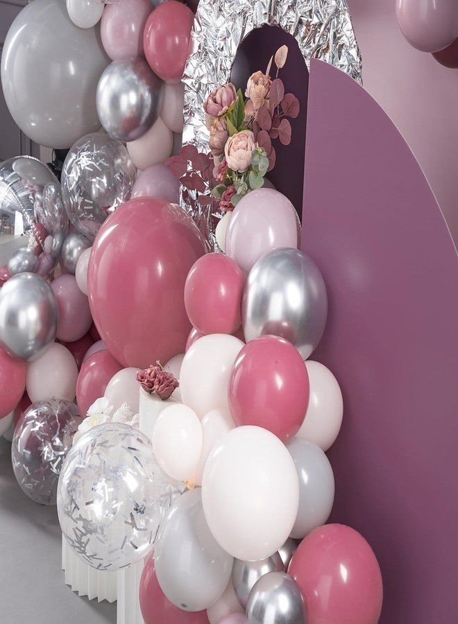 PartyWoo Pink Balloon Arch Kit Garland 142pcs Different Sizes of 18 12 10 5 Inch Magenta Fuchsia Light Baby Pastel Pale Pink Peach Gray Silver Balloons for Baby Shower Birthday Party Decorations - Image 5