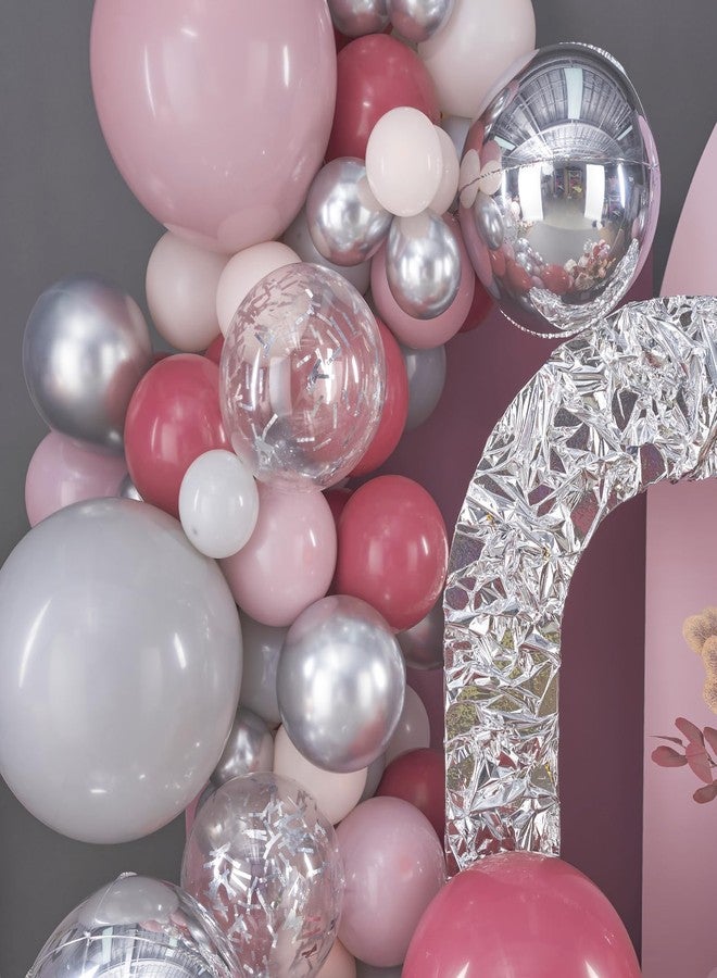 PartyWoo Pink Balloon Arch Kit Garland 142pcs Different Sizes of 18 12 10 5 Inch Magenta Fuchsia Light Baby Pastel Pale Pink Peach Gray Silver Balloons for Baby Shower Birthday Party Decorations - Image 4