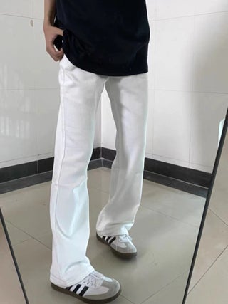 All-Match Machete Micro Jeans Mens Summer Lacquer Pants American Style High Street Slim-Fit Slimming Straight Pants White [slightly flared pants] - pzsku/Z5DCCB791C1BE7C59940BZ/45/1746230084/3d81c4c0-c976-4fb1-acb5-4d97c0ce01b3