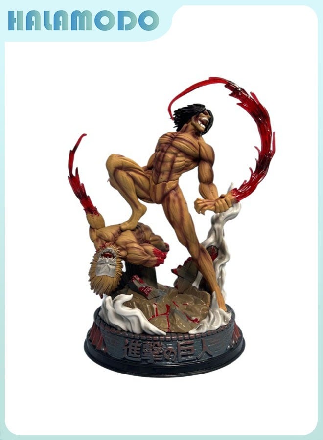 Halamodo Attack on Titan Collectible Figure of Eren in Standing posture with Base, Decoration and Gift Treasure , Epic Anime Collectible, Collection Grade Trendy Toy, Desktop Display Ornament, Boys Girls Adults Birthday Gift, 29 cm - Image 1
