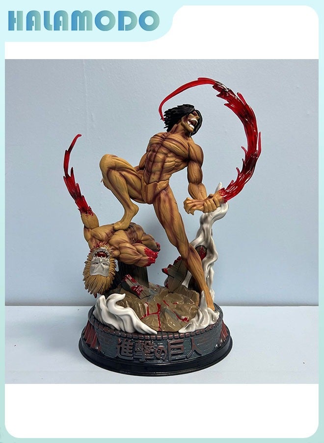 Halamodo Attack on Titan Collectible Figure of Eren in Standing posture with Base, Decoration and Gift Treasure , Epic Anime Collectible, Collection Grade Trendy Toy, Desktop Display Ornament, Boys Girls Adults Birthday Gift, 29 cm - Image 2