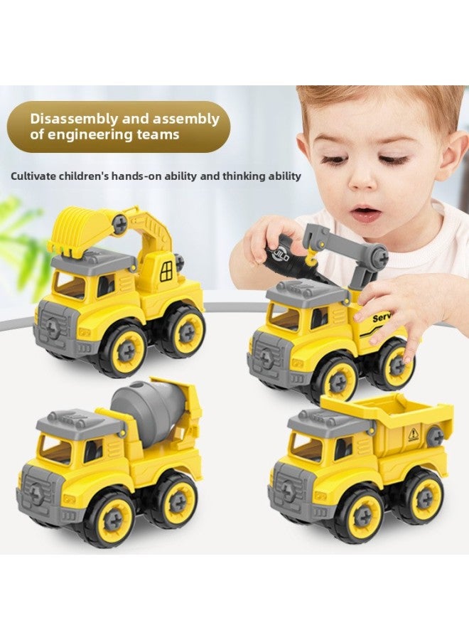 Children's Toy Car Boy DIY Disassembly Disassembly Engineering Car Screw Assembly Fire Suit Gift Box-Color:996-030b Four Disassembly And Assembly Animal Car Color Boxes  - Image 3