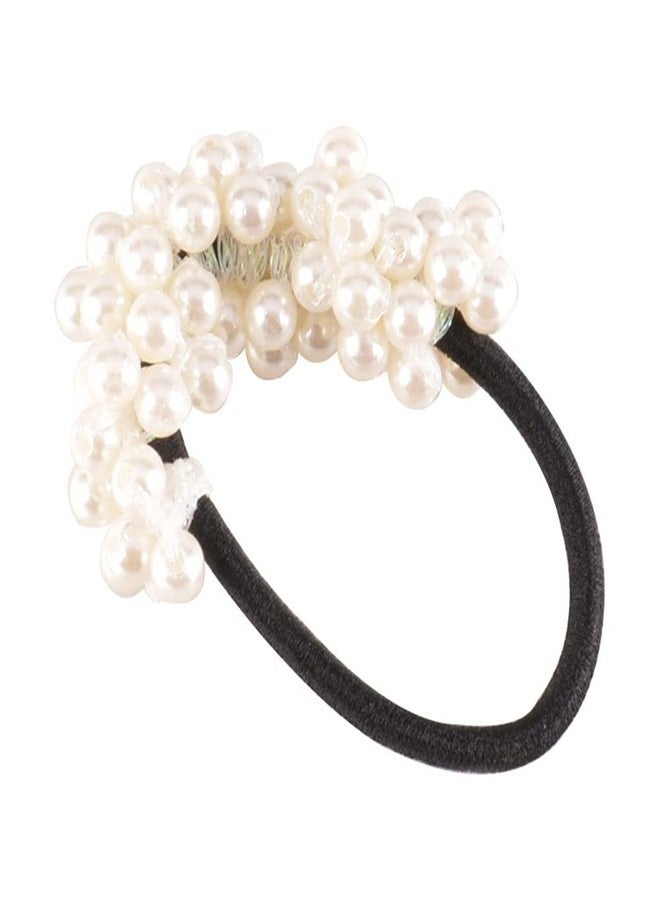 LOVEF Girl Women Pearl Hair Accessories Elastic Ties Fashion Hair Headband Ponytail Holders Hair Tie, 3Pcs Mix (including Black) 3 Count - Image 2