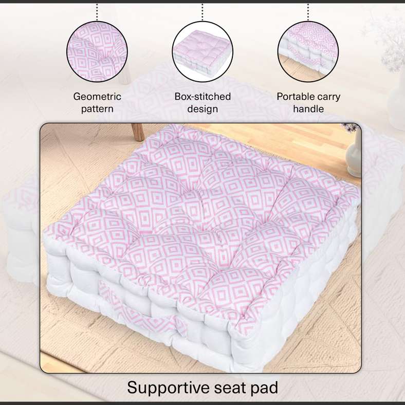 Pan Home Supportive Pink Floor Cushion for Kids