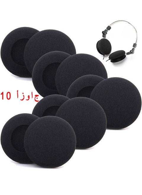 Foam Ear Pad Replacement Cushions Headphone Earphone Headset Disposable Sponge Covers 10 Pairs 60mm 2.4" Replacement Foam Ear Pud Earpads Sponge Cushion Covers Headset Black