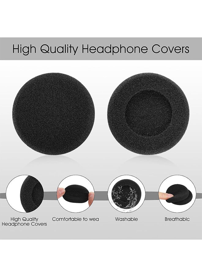 Foam Ear Pad Replacement Cushions Headphone Earphone Headset Disposable Sponge Covers 10 Pairs 60mm 2.4" Replacement Foam Ear Pud Earpads Sponge Cushion Covers Headset Black