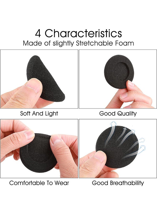 Foam Ear Pad Replacement Cushions Headphone Earphone Headset Disposable Sponge Covers 10 Pairs 60mm 2.4" Replacement Foam Ear Pud Earpads Sponge Cushion Covers Headset Black