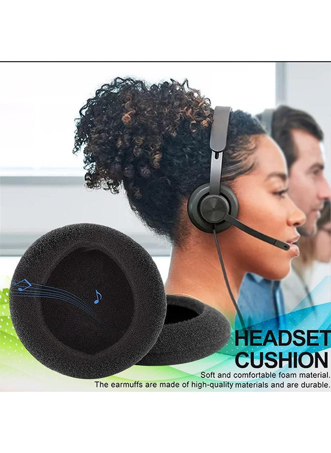 Foam Ear Pad Replacement Cushions Headphone Earphone Headset Disposable Sponge Covers 10 Pairs 60mm 2.4" Replacement Foam Ear Pud Earpads Sponge Cushion Covers Headset Black