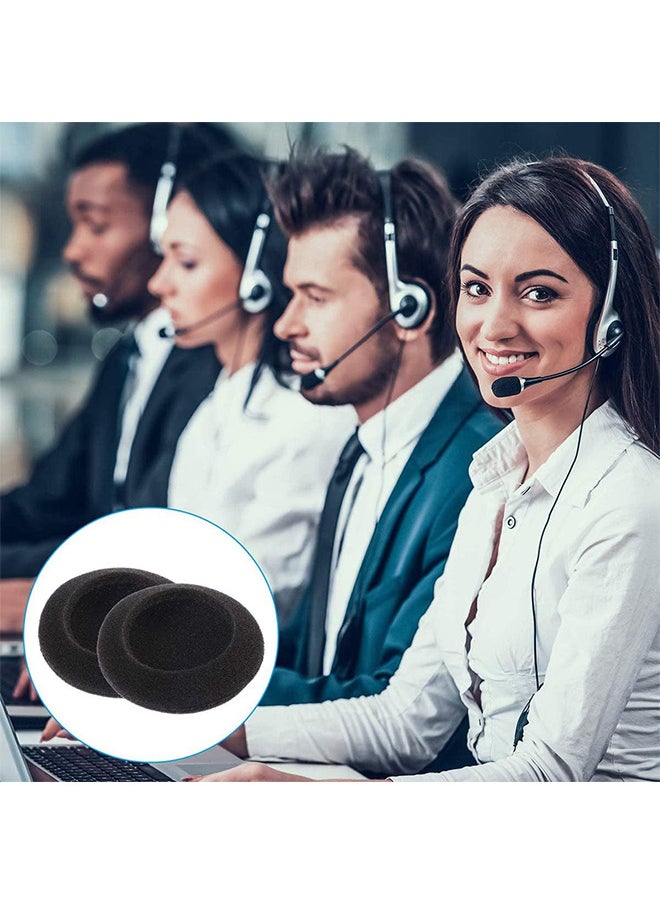 Foam Ear Pad Replacement Cushions Headphone Earphone Headset Disposable Sponge Covers 10 Pairs 60mm 2.4" Replacement Foam Ear Pud Earpads Sponge Cushion Covers Headset Black