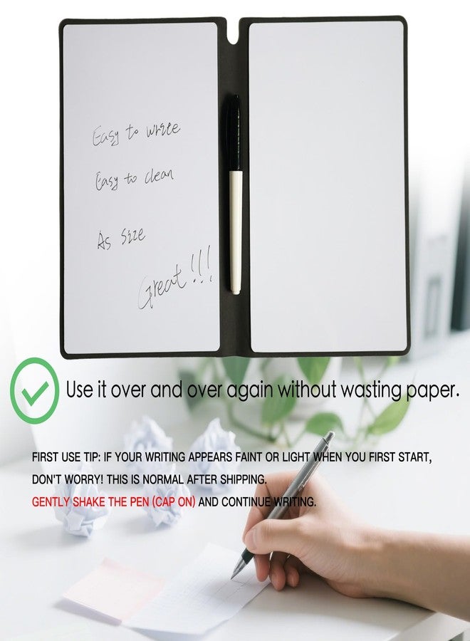 DJDIRY Portable Small Dry Erase Board Whiteboard Notebook Handheld, Reusable White Board Dry Erase Notebook for Desk, At Home Office Study Essentials-9.5" x 6.6" (Blue) - Image 2