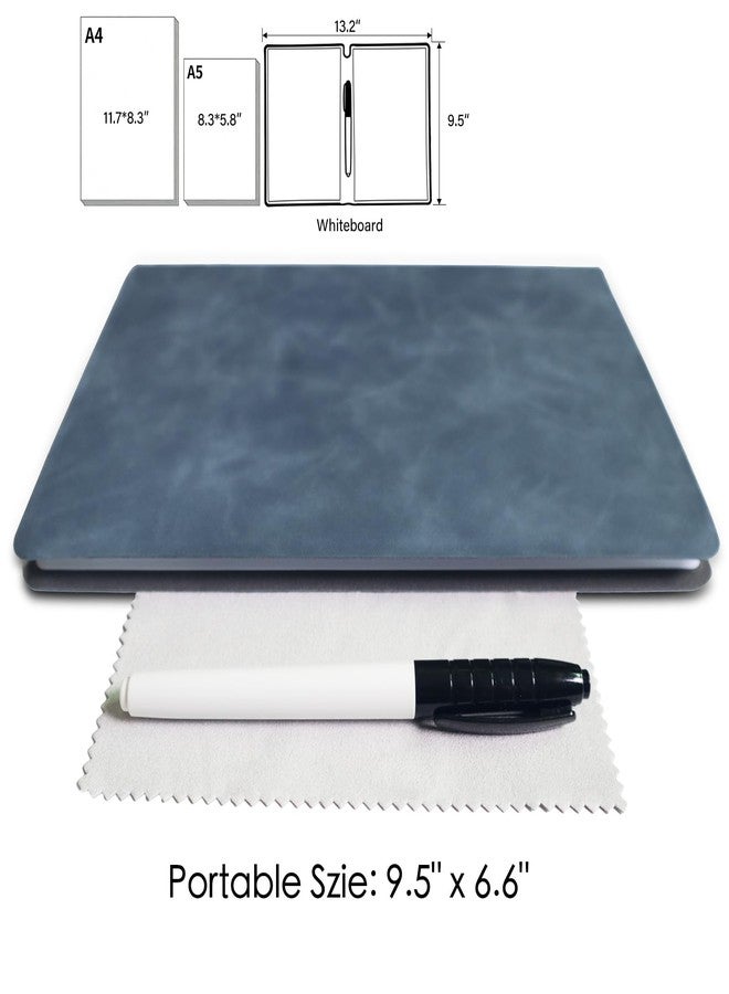 DJDIRY Portable Small Dry Erase Board Whiteboard Notebook Handheld, Reusable White Board Dry Erase Notebook for Desk, At Home Office Study Essentials-9.5" x 6.6" (Blue) - Image 3