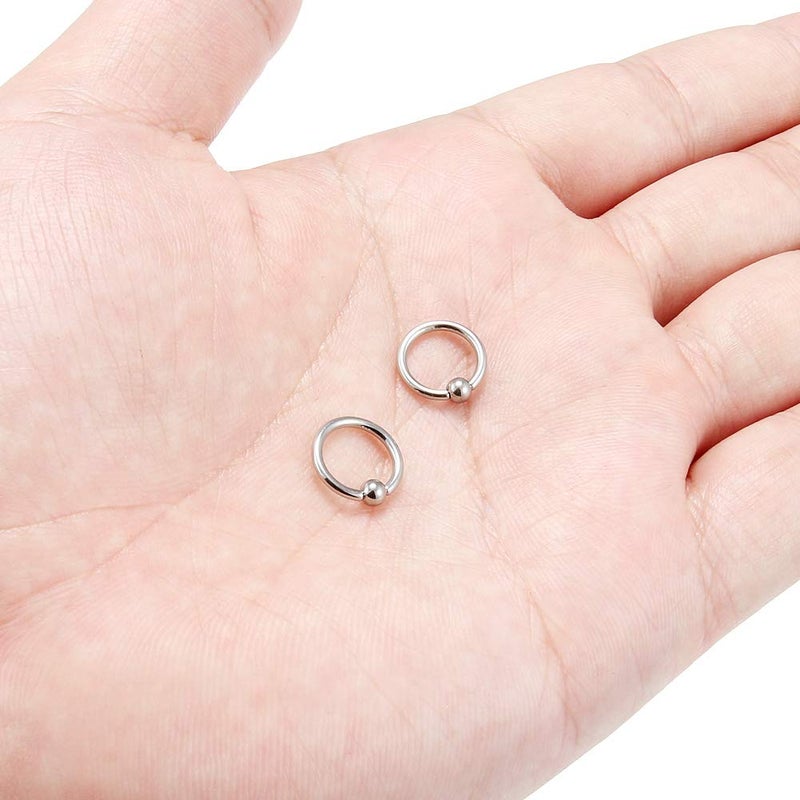 SCERRING 2PCS 16G G23 Titanium Captive Bead Ring Nose Rings Hoop Helix Daith Cartilage Tragus Earrings Eyebrow Body Piercing 8mm - Image 4