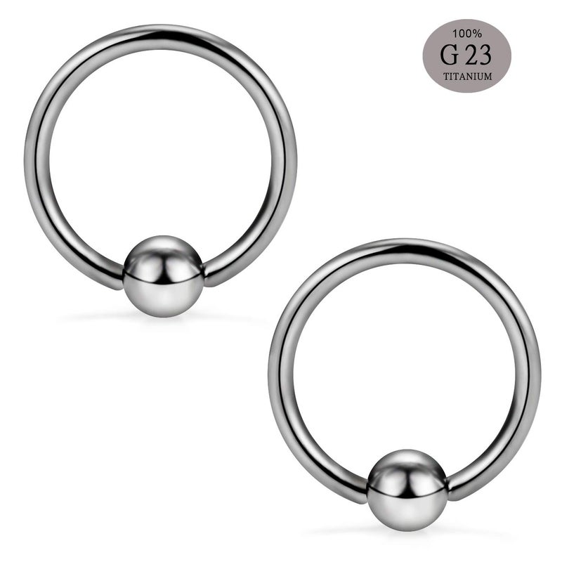 SCERRING 2PCS 16G G23 Titanium Captive Bead Ring Nose Rings Hoop Helix Daith Cartilage Tragus Earrings Eyebrow Body Piercing 8mm - Image 2