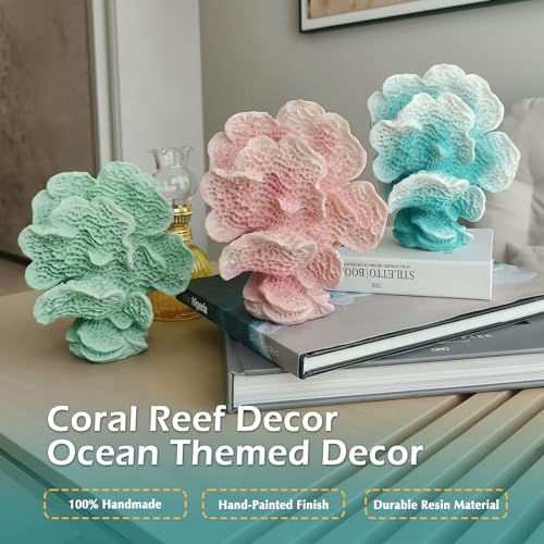 Accessoryway Turquoise Blue Coral Reef Decor,Modern Coastal Decor for Home: Small Faux Coral Statue for Nautical Themed Parties and Table Centerpieces -6.2"… - Image 5