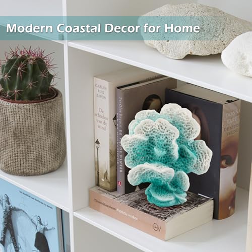Accessoryway Turquoise Blue Coral Reef Decor,Modern Coastal Decor for Home: Small Faux Coral Statue for Nautical Themed Parties and Table Centerpieces -6.2"… - Image 2