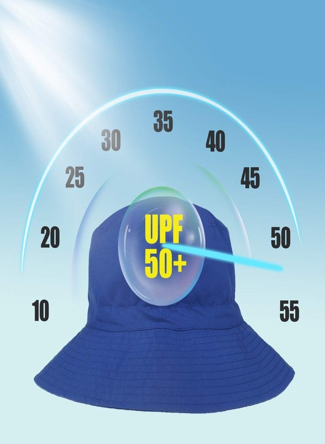 Reyow Baby Sun Hat Toddler Beach Swim Hats UPF 50+ Summer Bucket Hat Kids Infant Wide Brim Adjustable Sun Hat for Baby Boy Girls Royal - Image 2