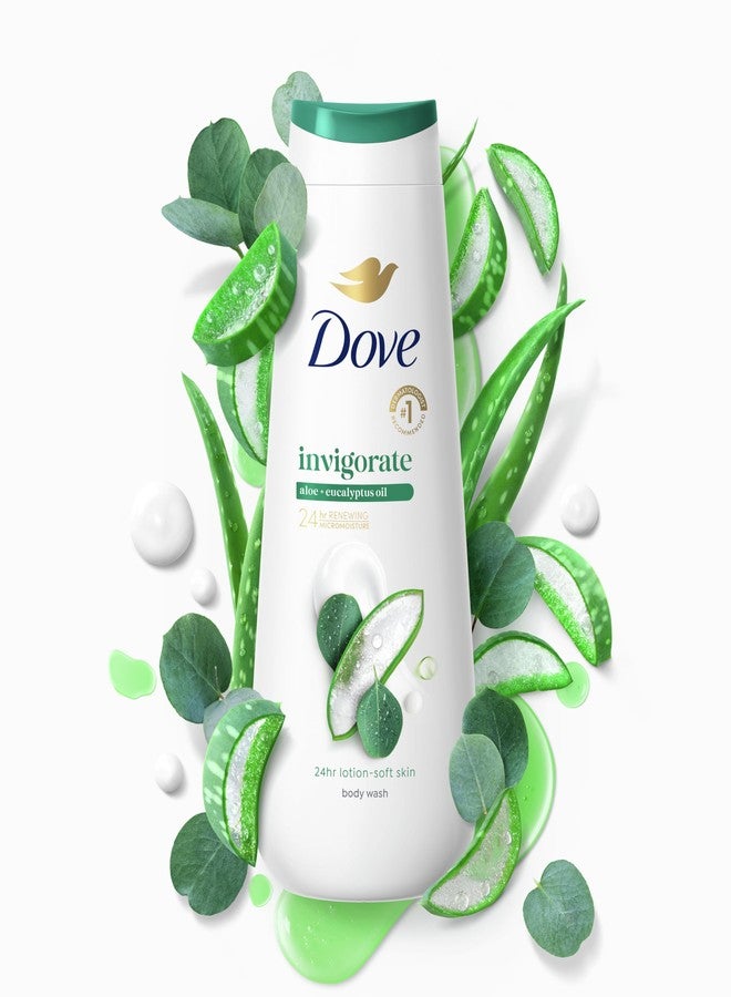 Dove Body Wash Invigorate Aloe & Eucalyptus For 24hr Lotion-Soft Skin Moisturizing Skin Cleanser with No Sulfates No Parabens 20 oz - Image 4
