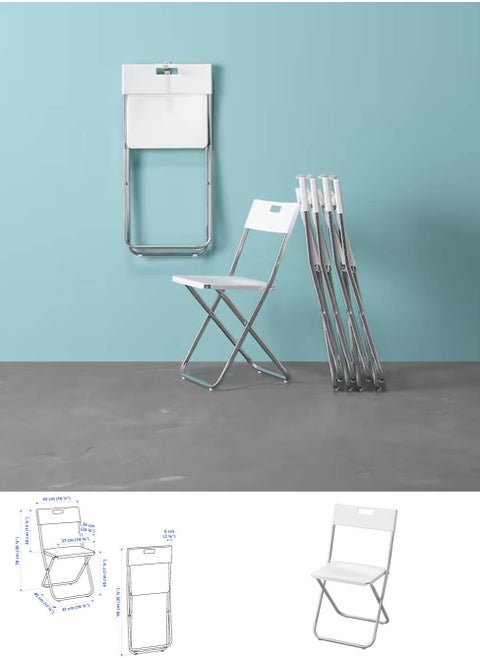 Set of 4 multi-purpose folding chairs 77x45x39cm