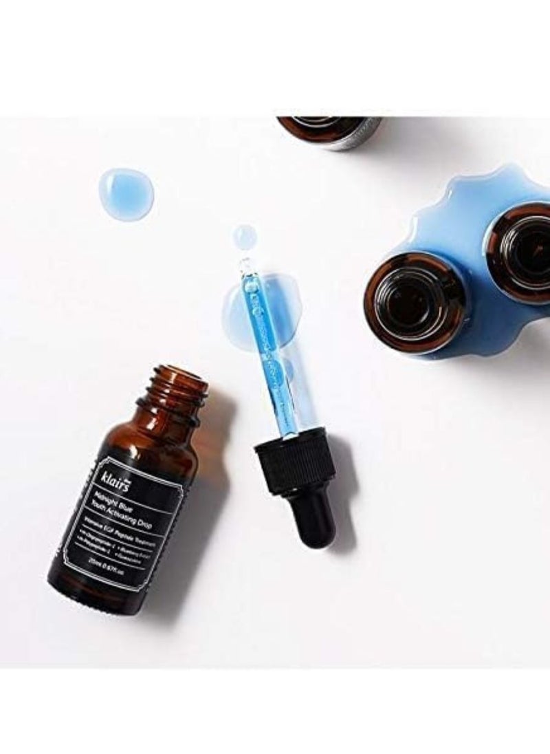 DearKlairs - Midnight Blue Youth Activating Hydro Drops Hydrating Facial drop- Hypoallergenic anti-aging serum, facial essence, 20ml Korean Cosmetics +Rubystone Phone Ring 20ml - Image 1