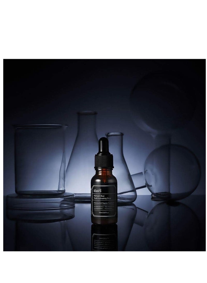 DearKlairs - Midnight Blue Youth Activating Hydro Drops Hydrating Facial drop- Hypoallergenic anti-aging serum, facial essence, 20ml Korean Cosmetics +Rubystone Phone Ring 20ml - Image 1