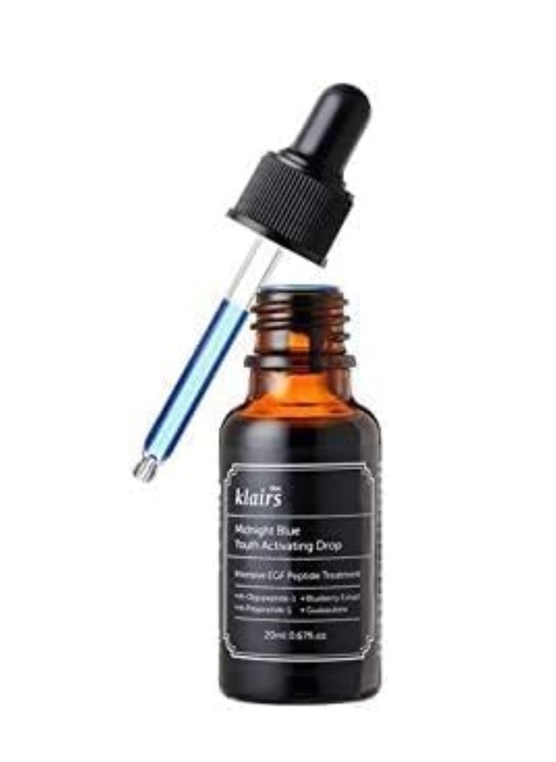 DearKlairs - Midnight Blue Youth Activating Hydro Drops Hydrating Facial drop- Hypoallergenic anti-aging serum, facial essence, 20ml Korean Cosmetics +Rubystone Phone Ring 20ml - Image 1