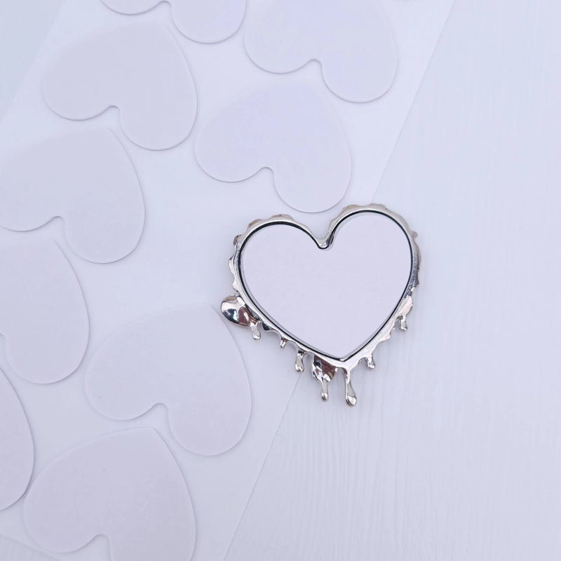 New Metal Liquid Heart Mirror Y2K Irregular Makeup Accessory A347	Love adhesive stickers (14 pieces per piece)