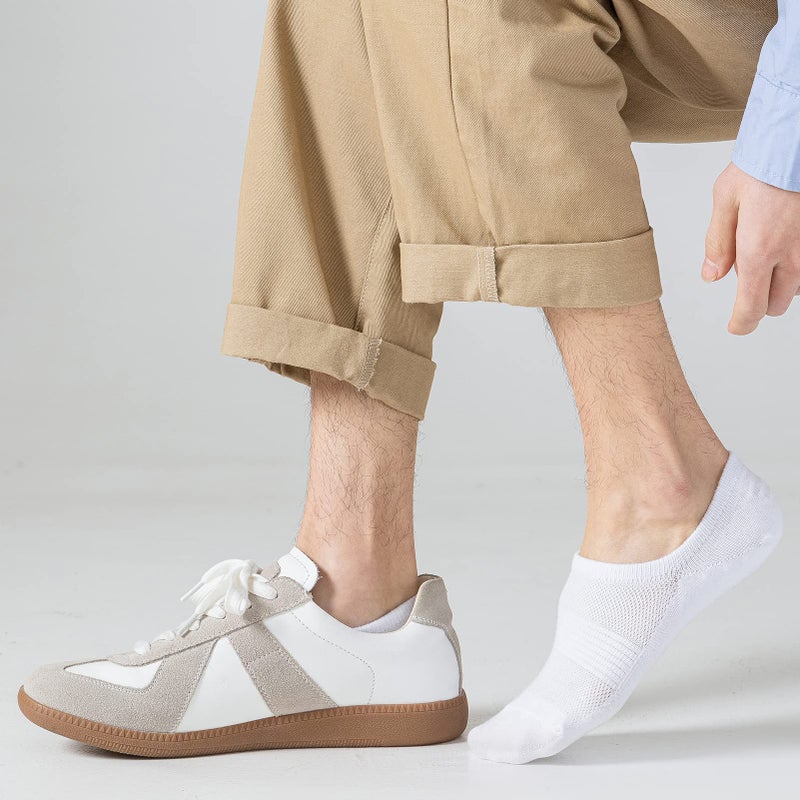 JORMATT 8 Pairs Men No Show Low Cut Socks Non-Slip Women Athletic Sneaker Socks Comfort Cotton Casual Invisible Socks, men shoe size 13-15 - Image 5