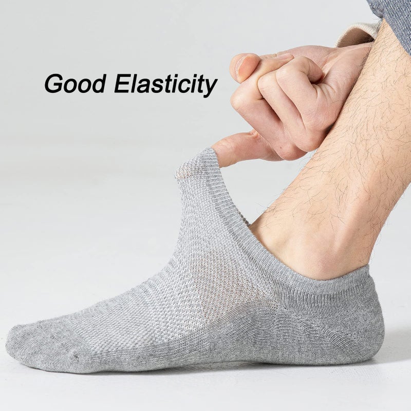 JORMATT 8 Pairs Men No Show Low Cut Socks Non-Slip Women Athletic Sneaker Socks Comfort Cotton Casual Invisible Socks, men shoe size 13-15 - Image 4