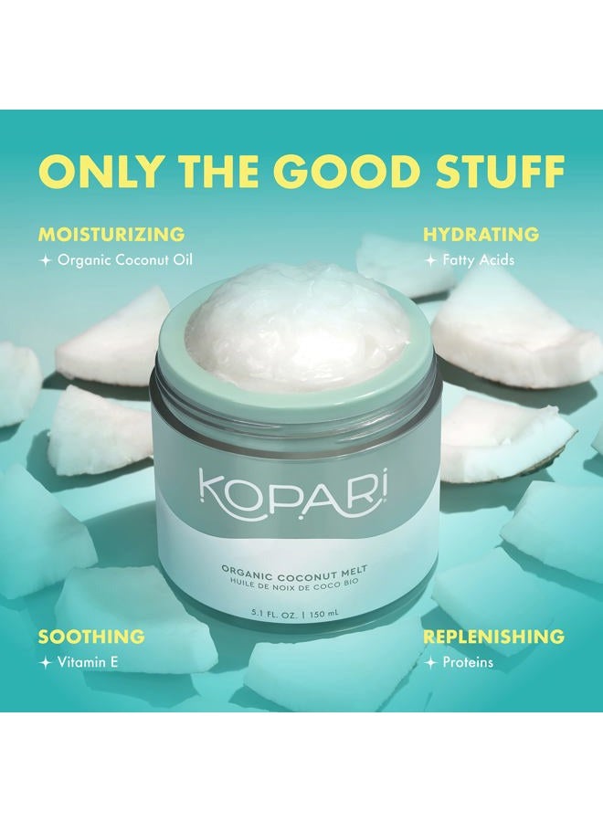 Kopari Organic Coconut Melt | Multi Purpose Skin Moisturizer, 100% Unrefined Coconut Oil Skin Care For Body, Hair, Face | Vegan, Cruelty Free, Paraben & Sulfate Free | 5.1 Oz - Image 3