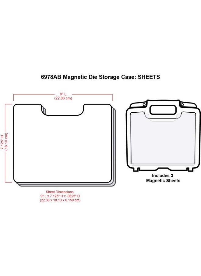 ArtBin - 6978Ab Magnetic Die Storage Case With 3 Magnetic Die Sheets Portable Paper Craft & Die Organizer With Handle Translucent - Image 1
