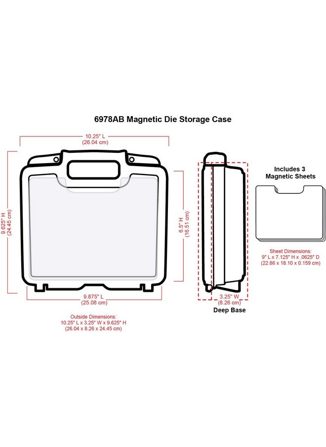 ArtBin - 6978Ab Magnetic Die Storage Case With 3 Magnetic Die Sheets Portable Paper Craft & Die Organizer With Handle Translucent - Image 1