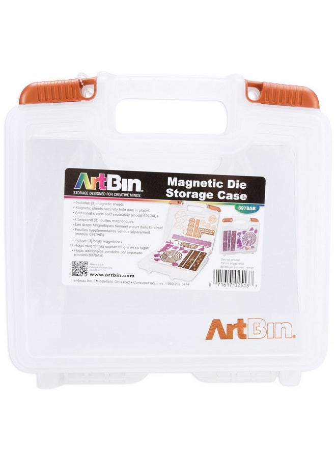 ArtBin - 6978Ab Magnetic Die Storage Case With 3 Magnetic Die Sheets Portable Paper Craft & Die Organizer With Handle Translucent - Image 1