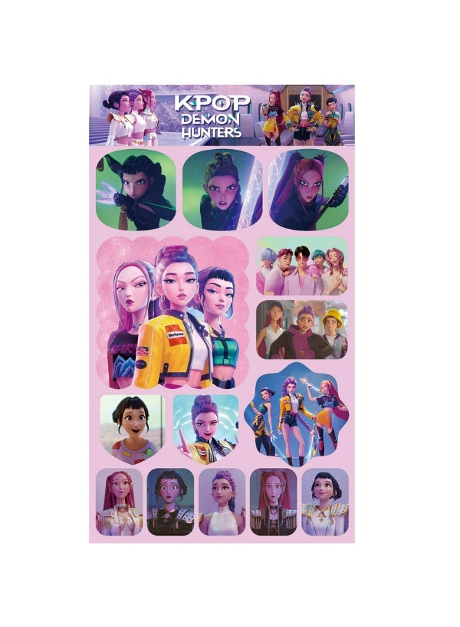 general 12 Sheets KPop Demon Hunters Stickers for Journal Handbook Anime Collection - Image 4