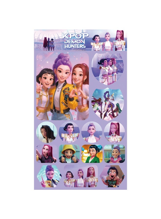 general 12 Sheets KPop Demon Hunters Stickers for Journal Handbook Anime Collection - Image 3