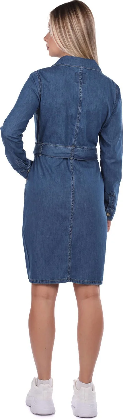 Banny Jeans Women Belted Long Sleeve Dress